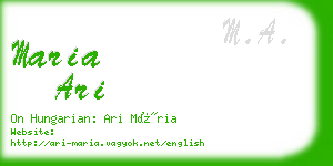 maria ari business card